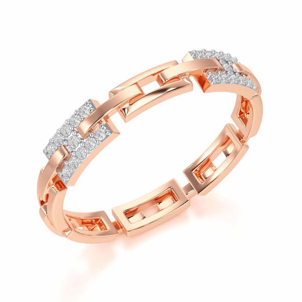 Buckle Silver Ring - Rose Gold - Image 1
