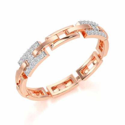 Buckle Silver Ring - Rose Gold - Image 1