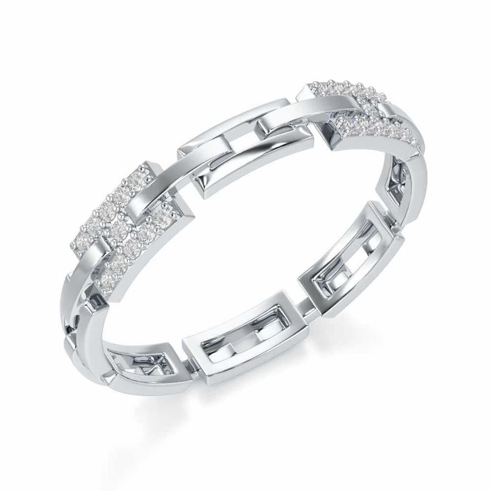 Buckle Silver Ring - White Gold - Image 1