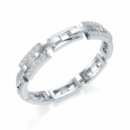 Buckle Silver Ring - White Gold - Image 1