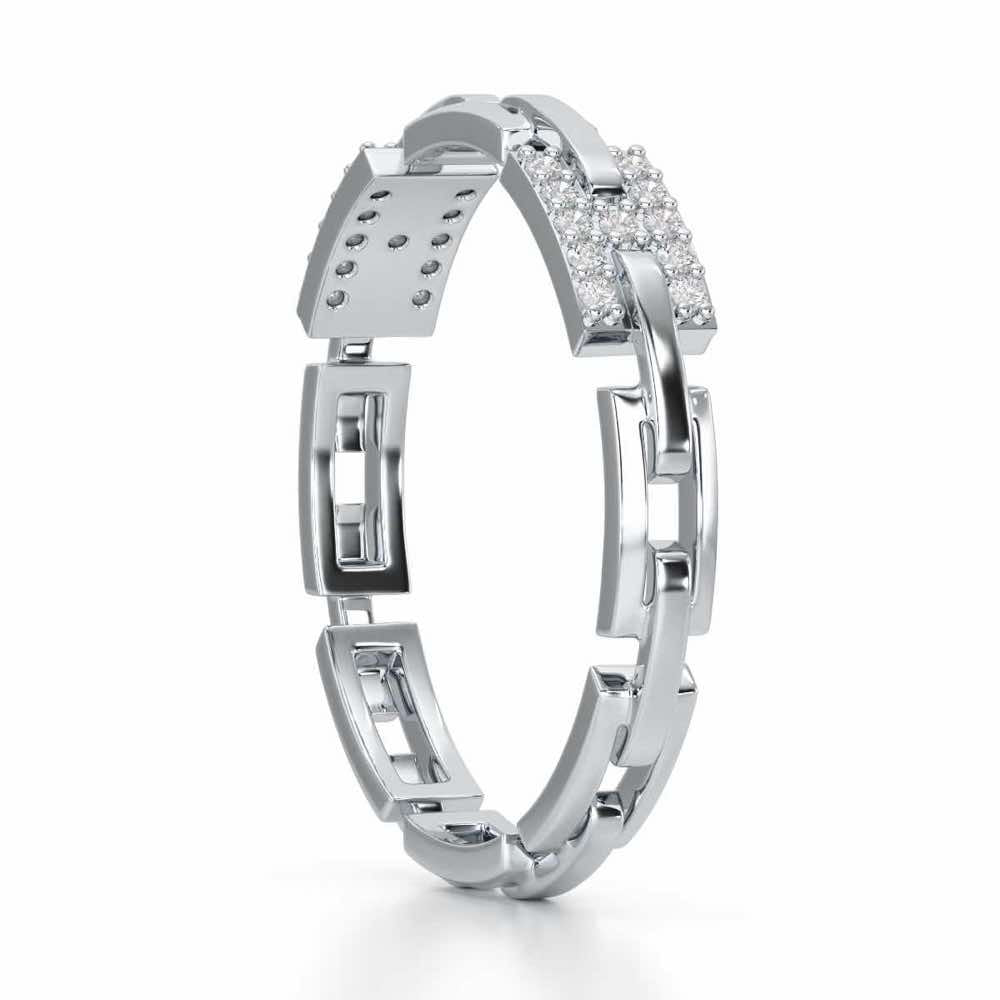 Buckle Silver Ring - White Gold - Image 3