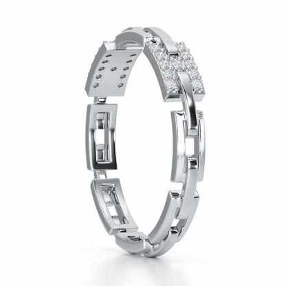 Buckle Silver Ring - White Gold - Image 3