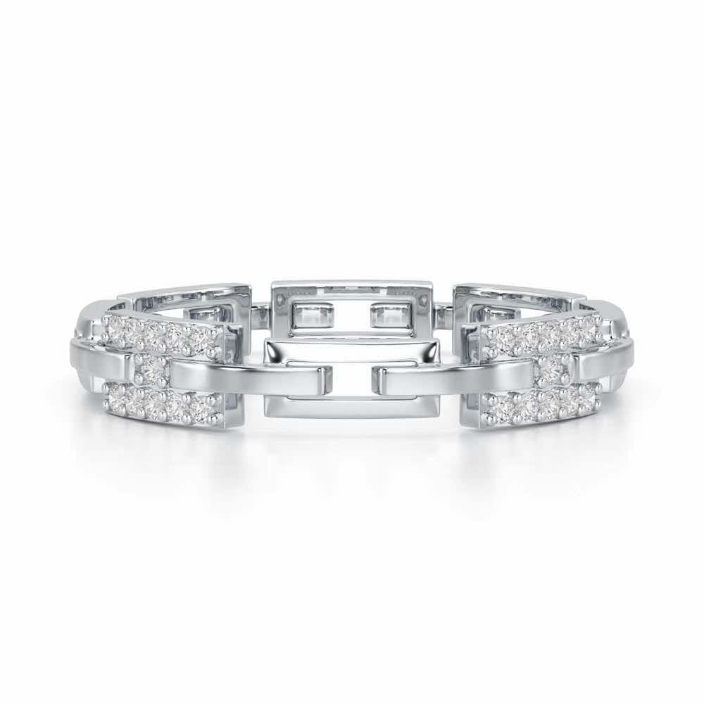 Buckle Silver Ring - White Gold - Image 4