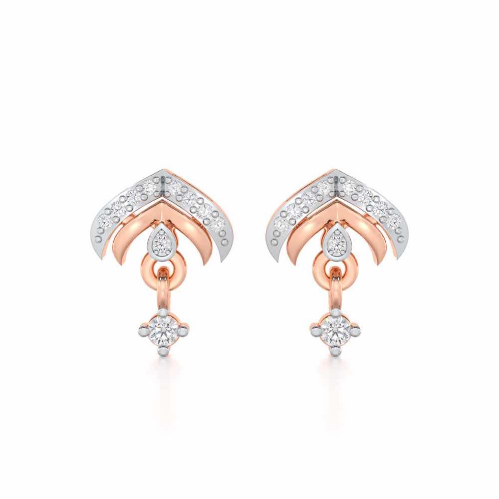Budding Shine Silver Earrings - Rose Gold - Image 1