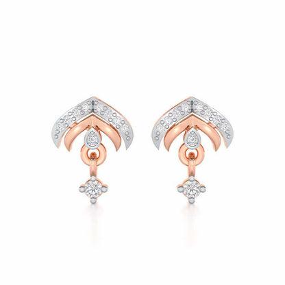 Budding Shine Silver Earrings - Rose Gold - Image 1
