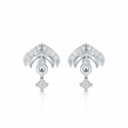 Budding Shine Silver Earrings - White Gold - Image 1