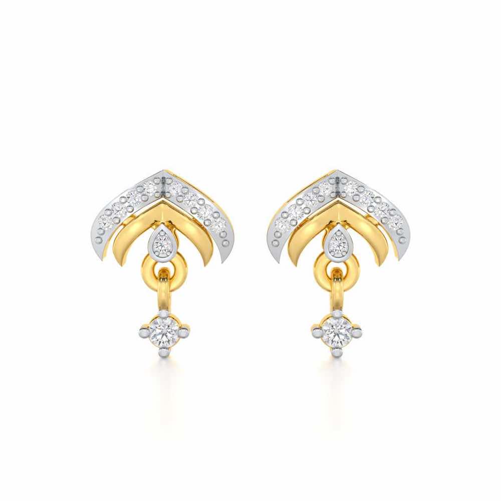 Budding Shine Silver Earrings - Yellow Gold - Image 1