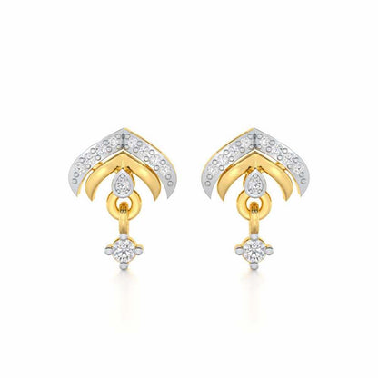 Budding Shine Silver Earrings - Yellow Gold - Image 1