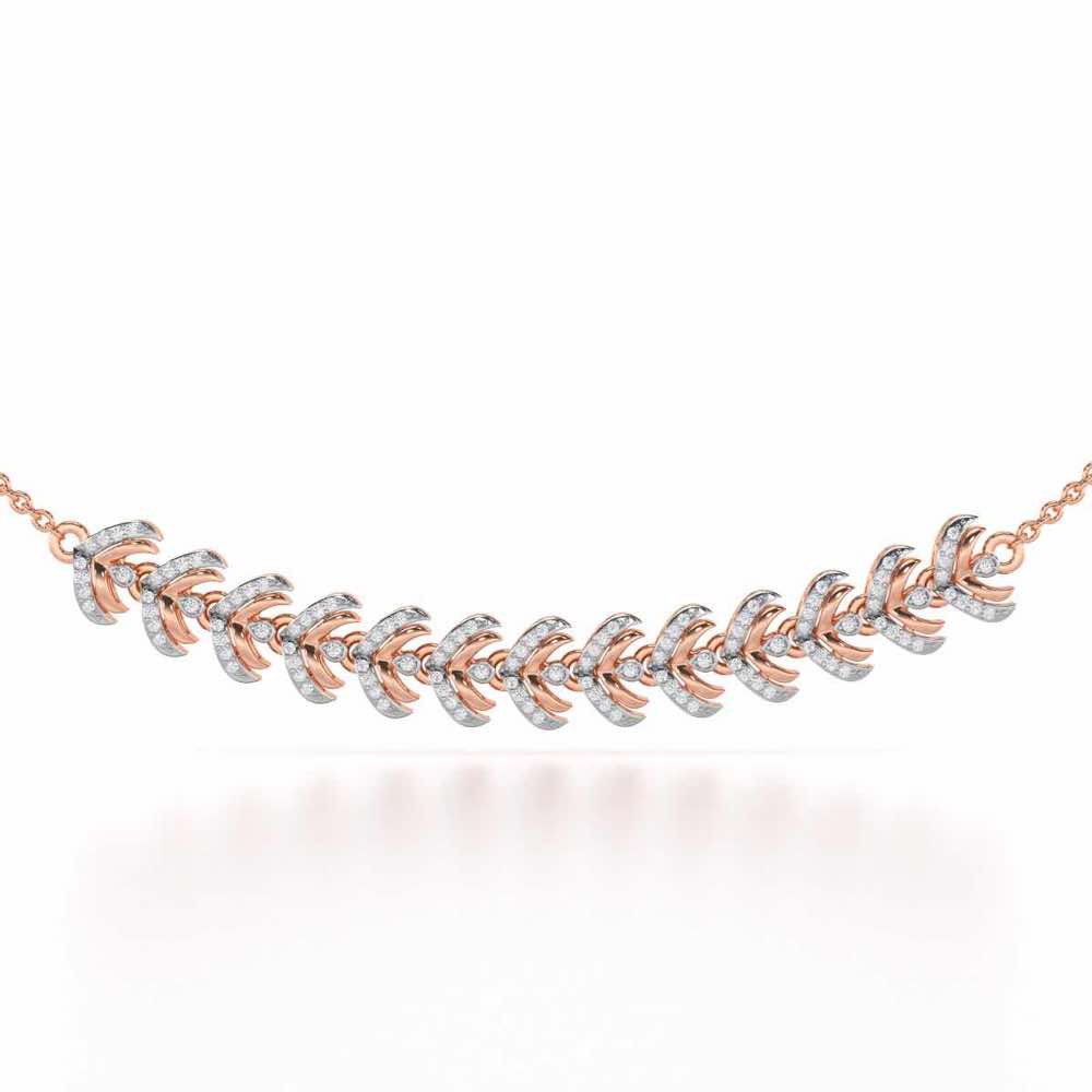 Budding Shine Silver Necklace - Rose Gold - Image 1