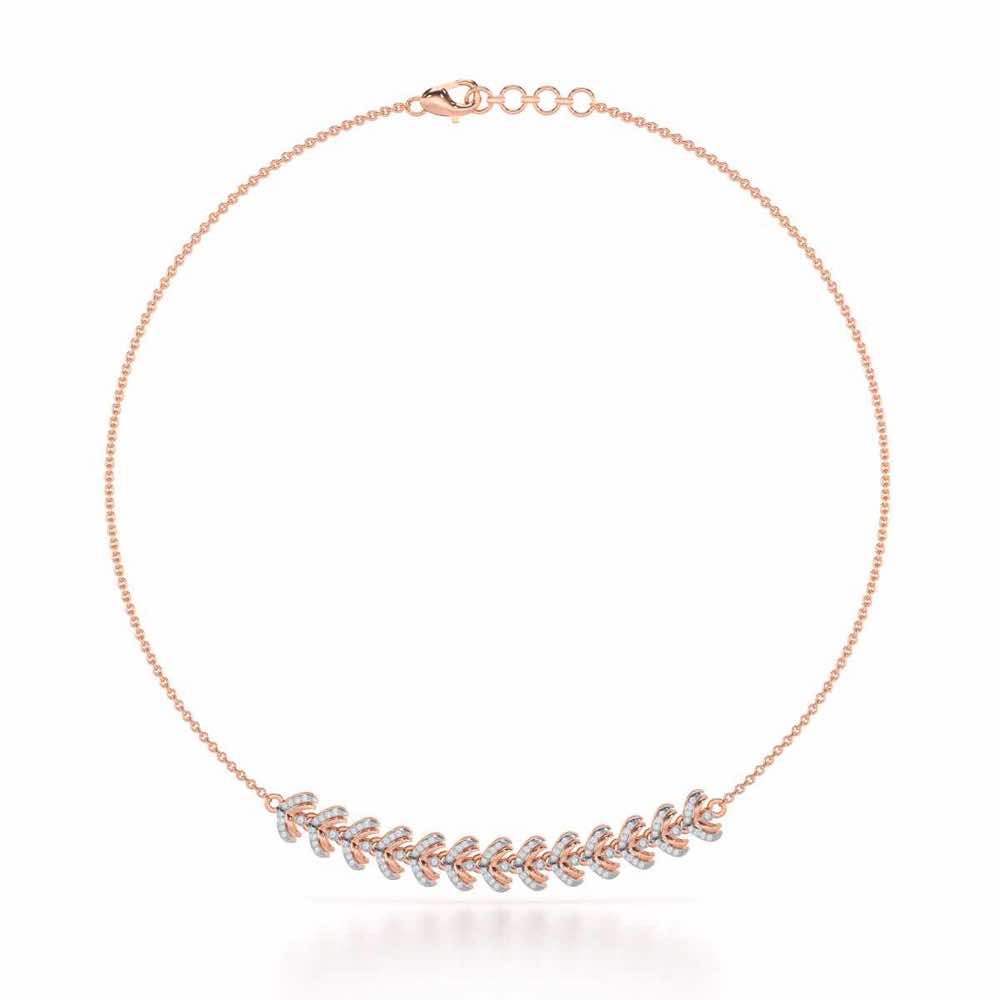 Budding Shine Silver Necklace - Rose Gold - Image 3