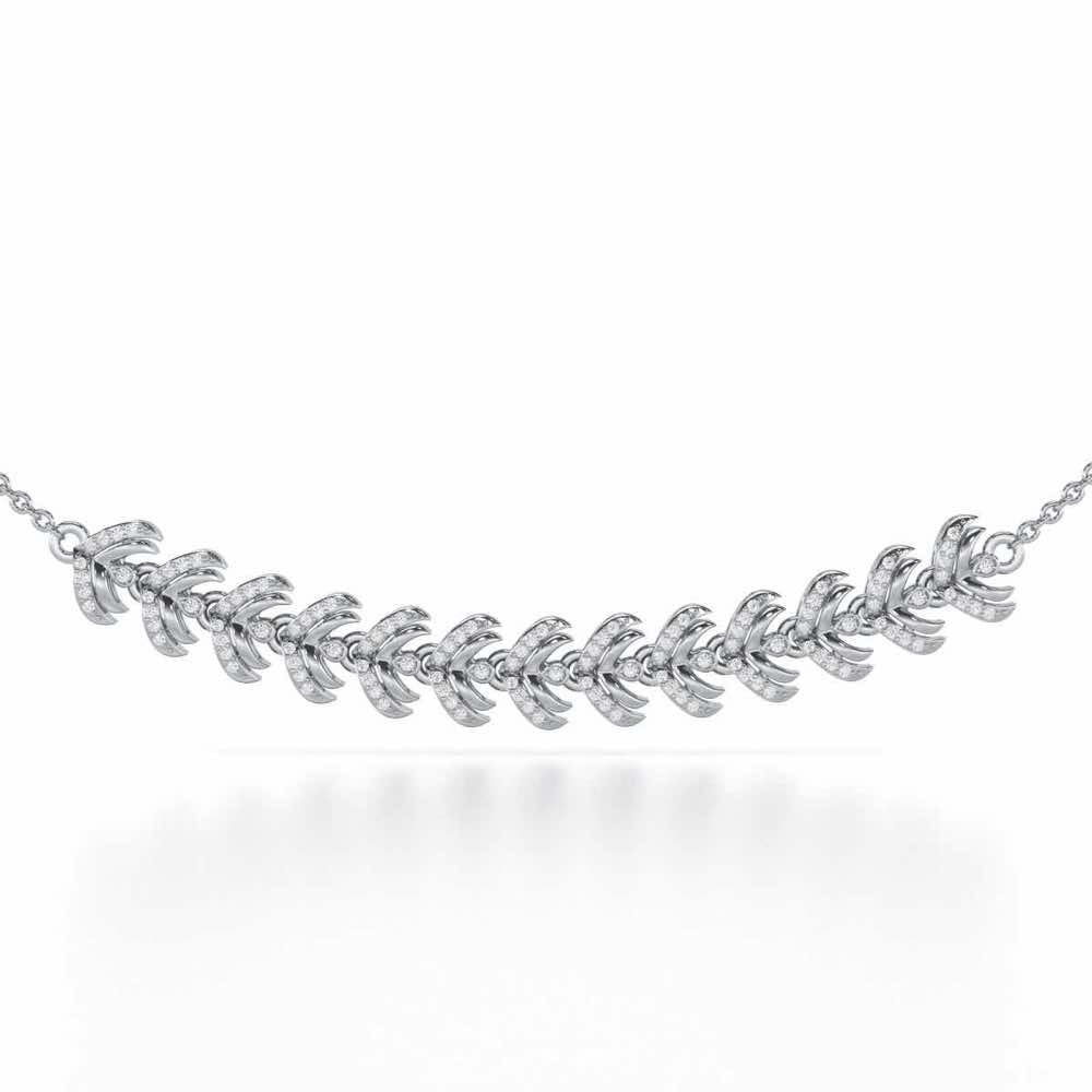 Budding Shine Silver Necklace - White Gold - Image 1