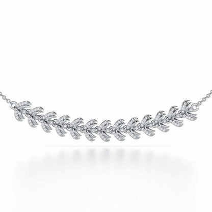 Budding Shine Silver Necklace - White Gold - Image 1