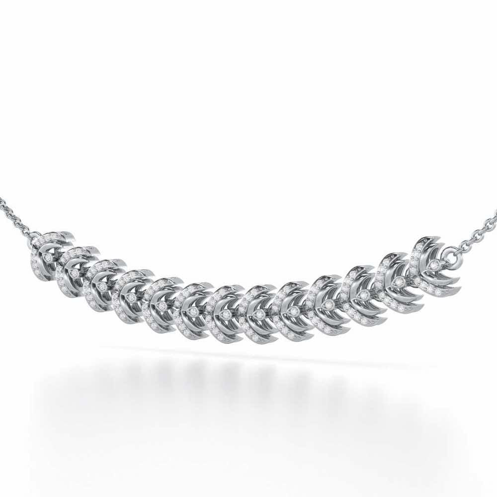 Budding Shine Silver Necklace - White Gold - Image 2