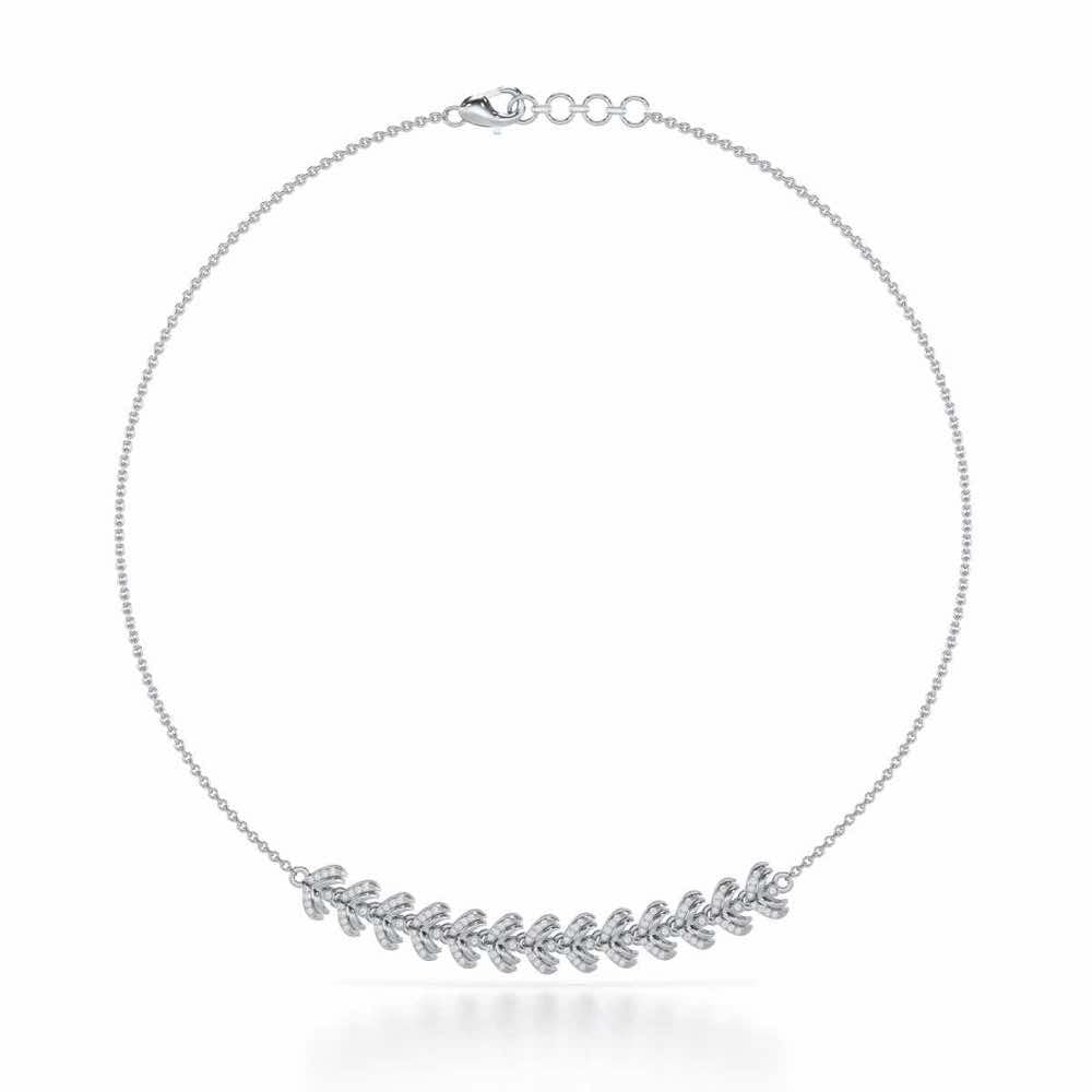 Budding Shine Silver Necklace - White Gold - Image 3