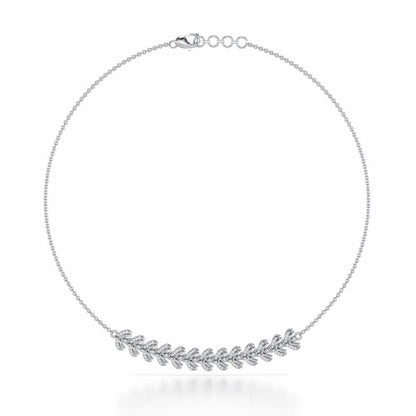 Budding Shine Silver Necklace - White Gold - Image 3