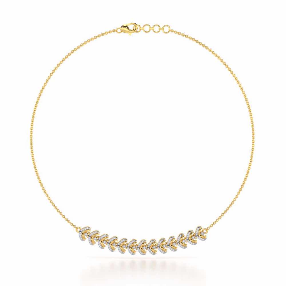 Budding Shine Silver Necklace - Yellow Gold - Image 3