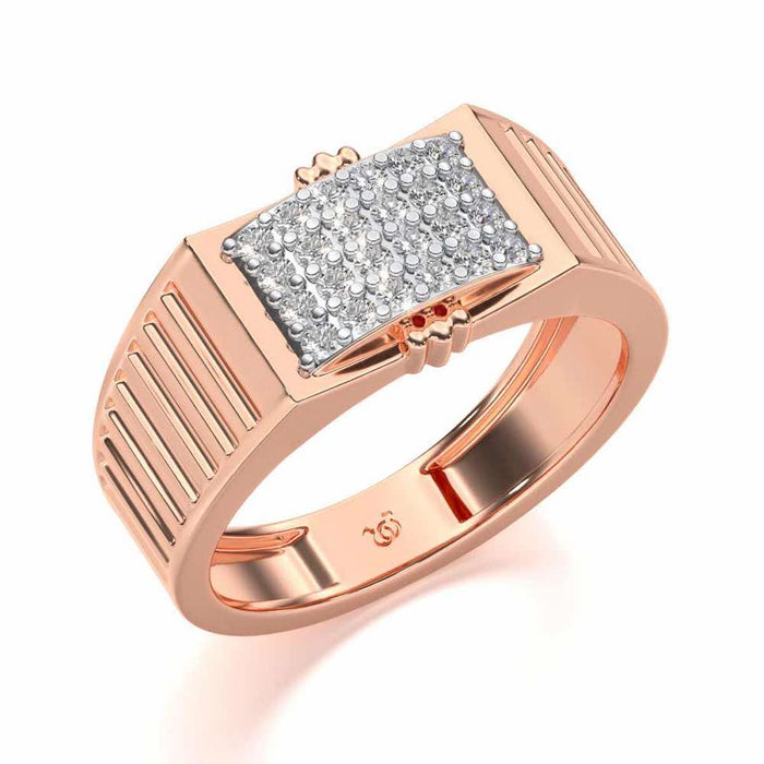 Bulge Silver Ring For Men - Rose Gold - Image 1
