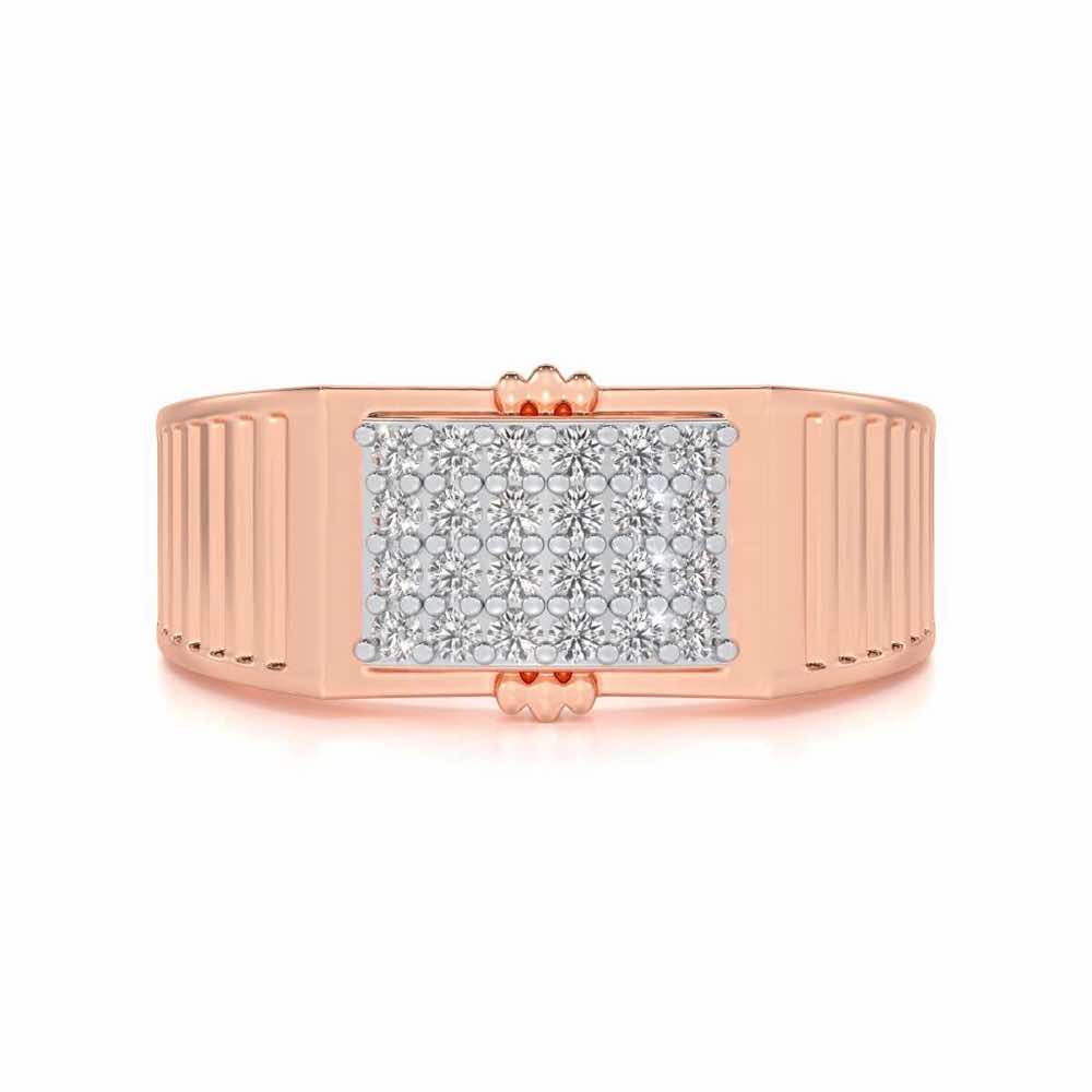 Bulge Silver Ring For Men - Rose Gold - Image 4