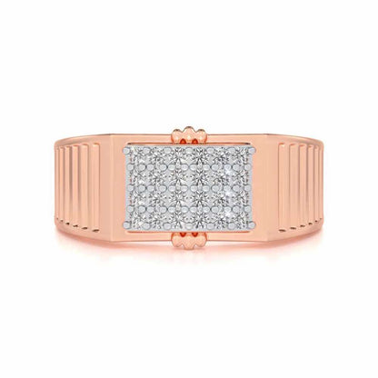 Bulge Silver Ring For Men - Rose Gold - Image 4