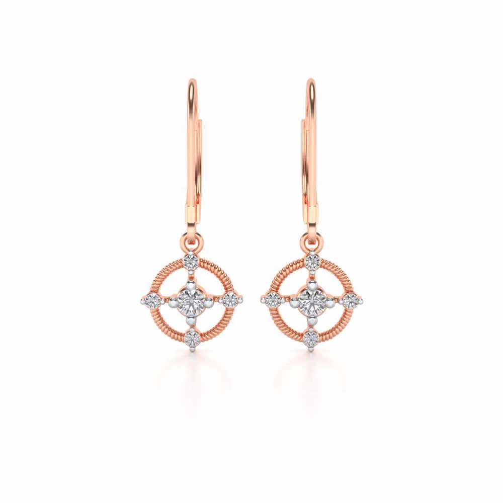 Bullseye Hanging Earrings - Rose Gold - Image 1