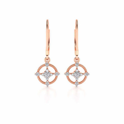 Bullseye Hanging Earrings - Rose Gold - Image 1