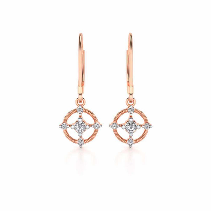 Bullseye Hanging Earrings - Rose Gold - Image 1