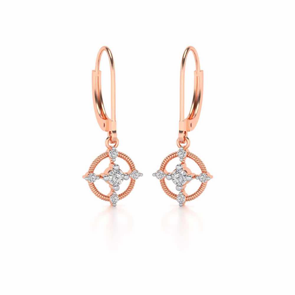 Bullseye Hanging Earrings - Rose Gold - Image 2