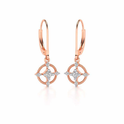 Bullseye Hanging Earrings - Rose Gold - Image 2