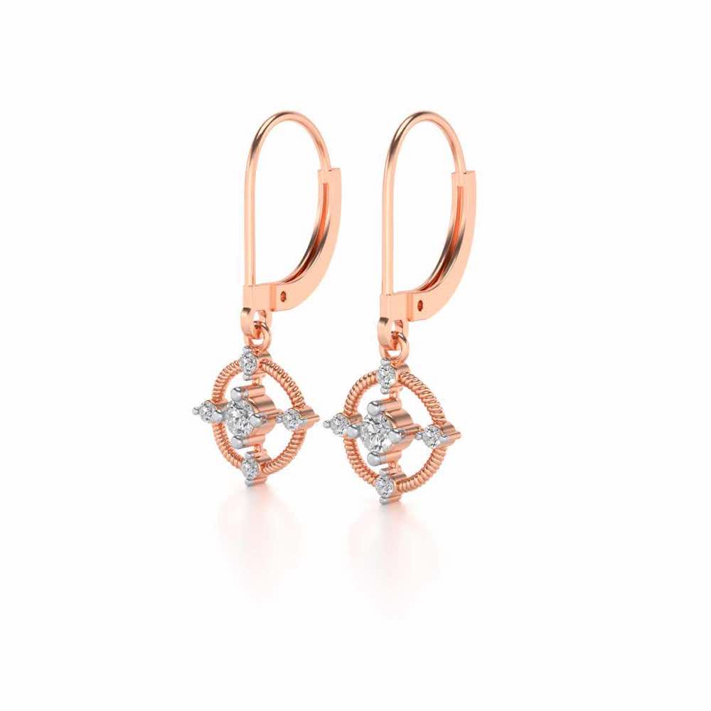 Bullseye Hanging Earrings - Rose Gold - Image 3