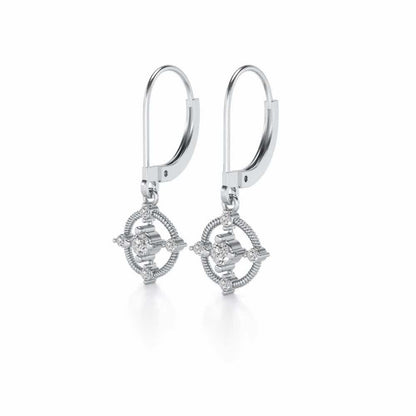 Bullseye Hanging Earrings - White Gold - Image 3