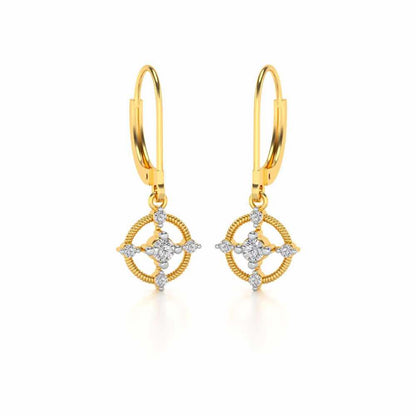 Bullseye Hanging Earrings - Yellow Gold - Image 2