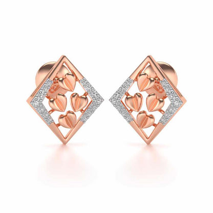 Bundle of Hearts Silver Studs - Rose Gold - Image 1