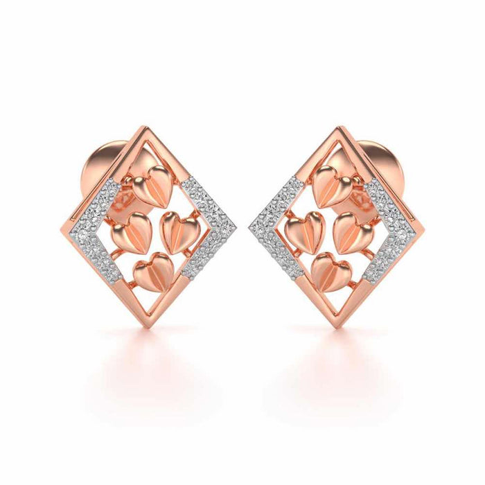 Bundle of Hearts Silver Studs - Rose Gold - Image 1