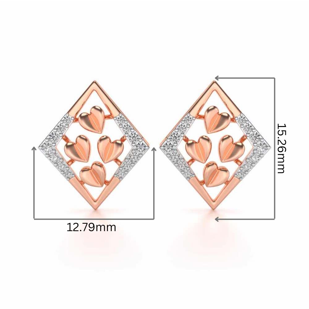 Bundle of Hearts Silver Studs - Rose Gold - Image 2