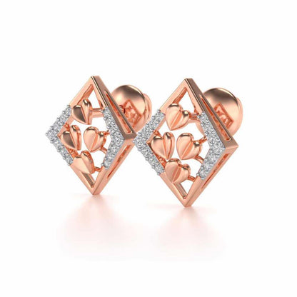 Bundle of Hearts Silver Studs - Rose Gold - Image 3