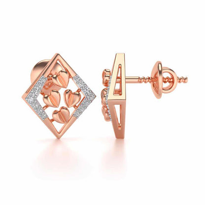 Bundle of Hearts Silver Studs - Rose Gold - Image 4