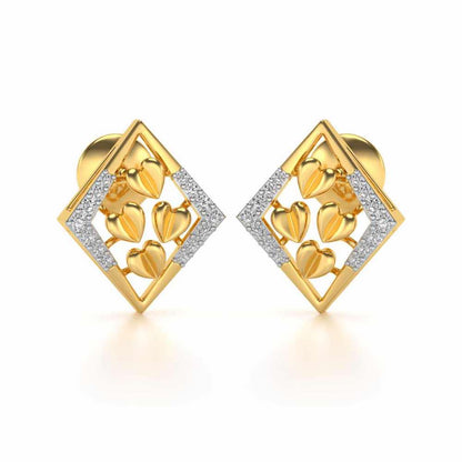 Bundle of Hearts Silver Studs - Yellow Gold - Image 1