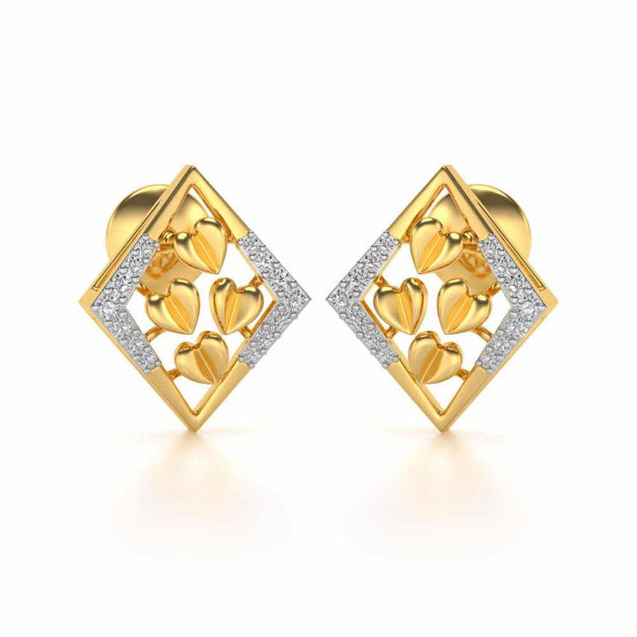 Bundle of Hearts Silver Studs - Yellow Gold - Image 1
