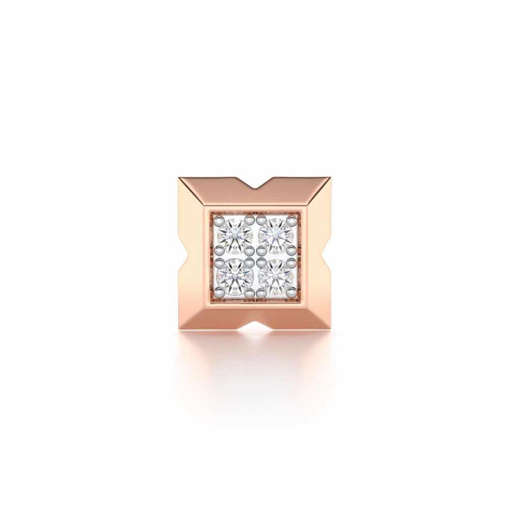 Burly Silver Men Stud - Rose Gold - Image 1