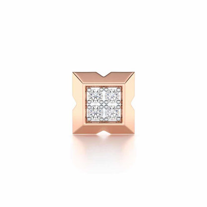 Burly Silver Men Stud - Rose Gold - Image 1