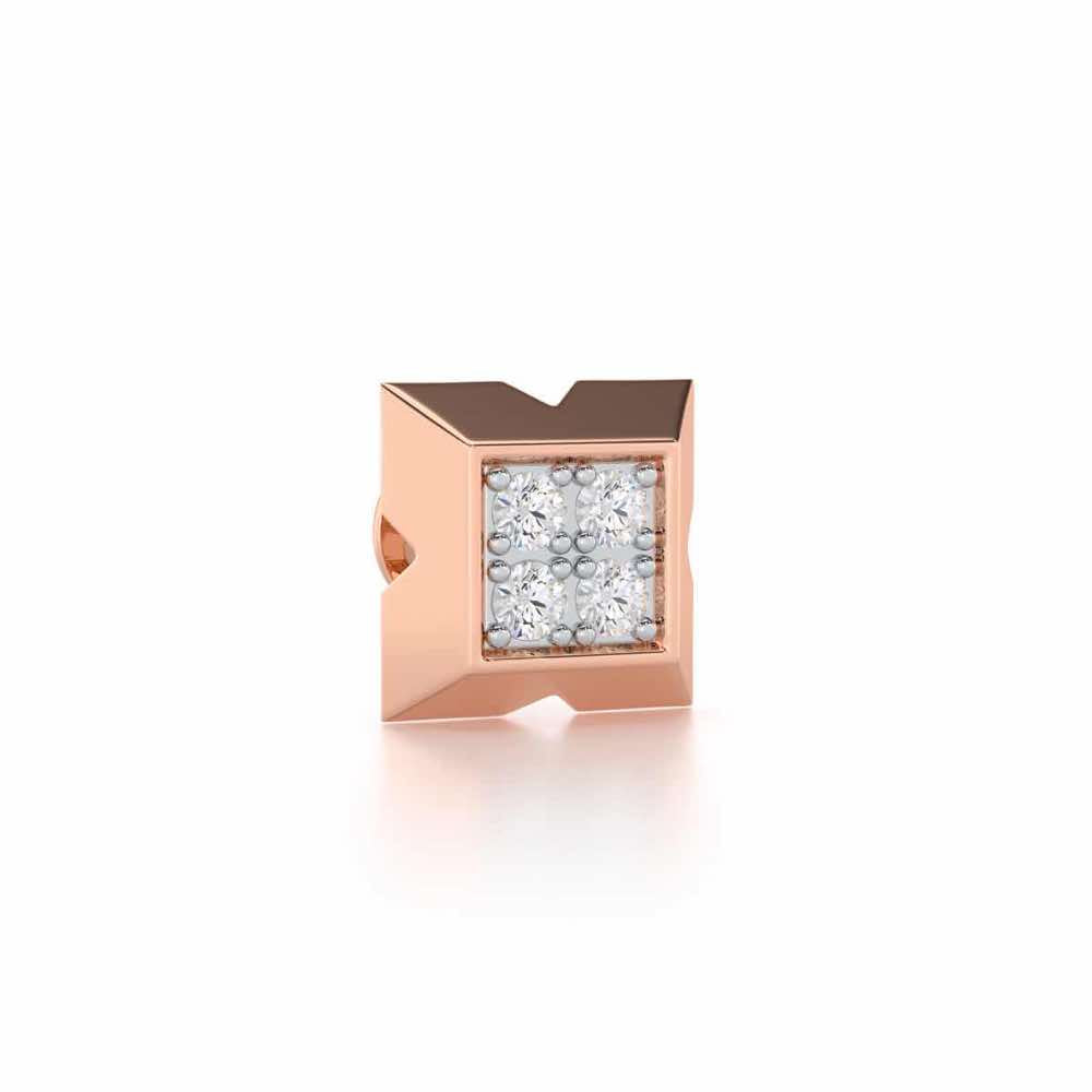 Burly Silver Men Stud - Rose Gold - Image 2