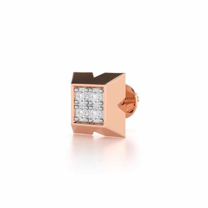 Burly Silver Men Stud - Rose Gold - Image 3