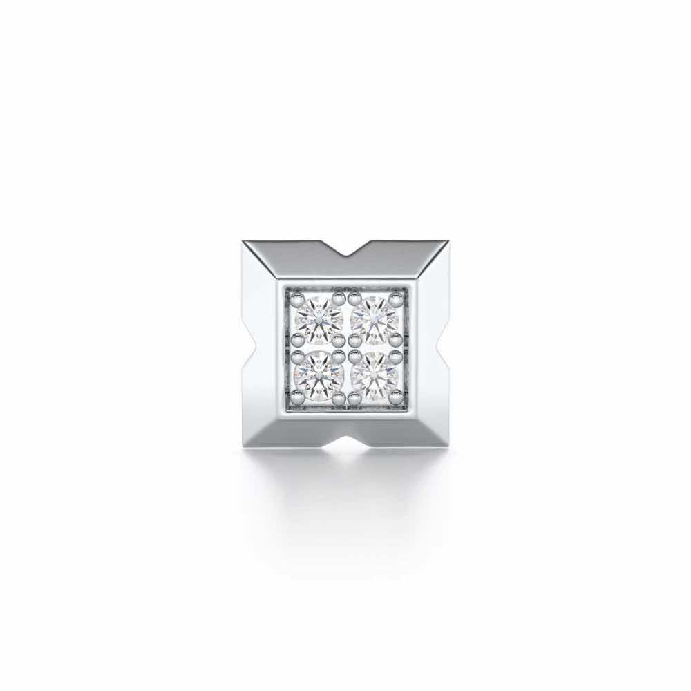 Burly Silver Men Stud - White Gold - Image 1