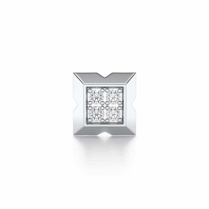 Burly Silver Men Stud - White Gold - Image 1