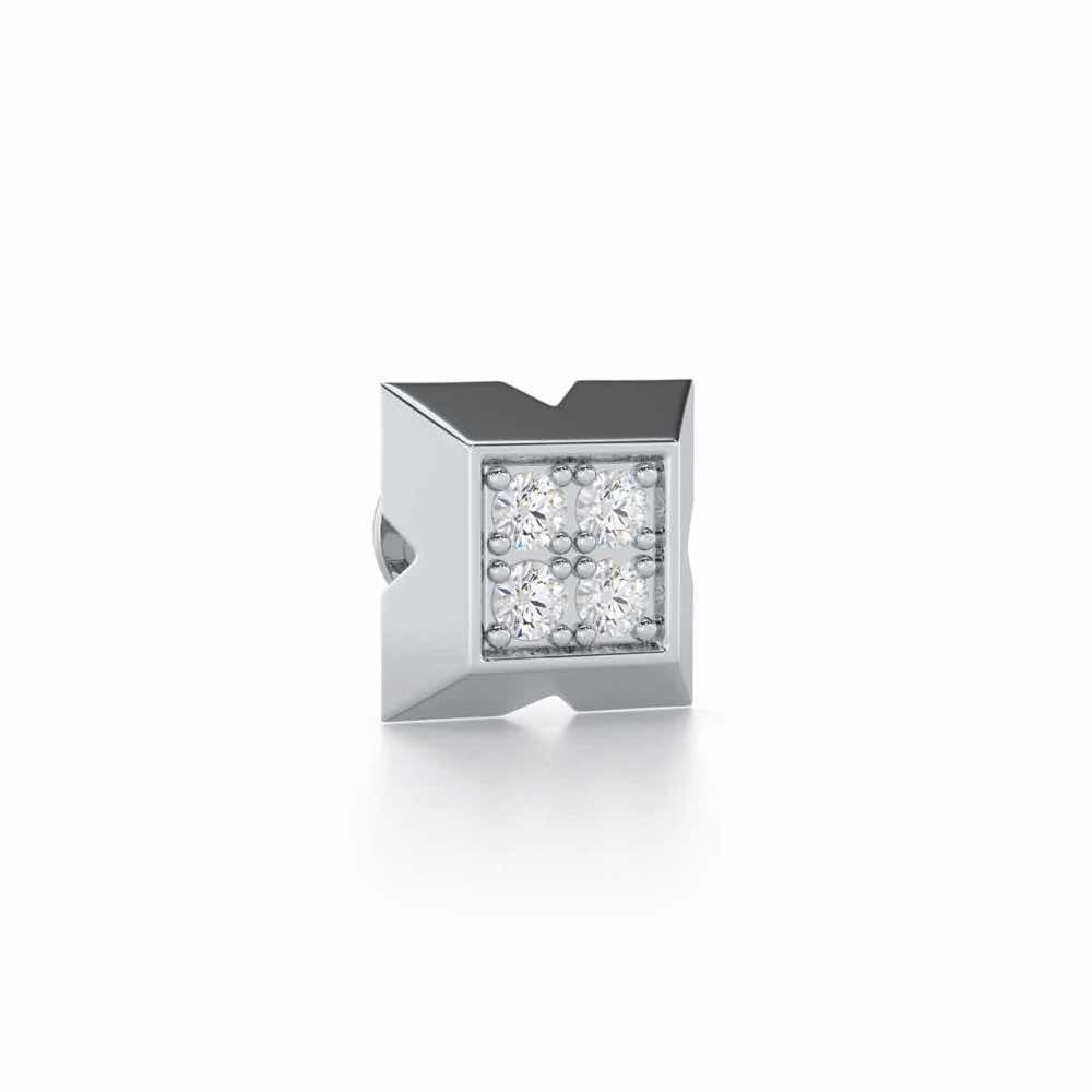 Burly Silver Men Stud - White Gold - Image 2