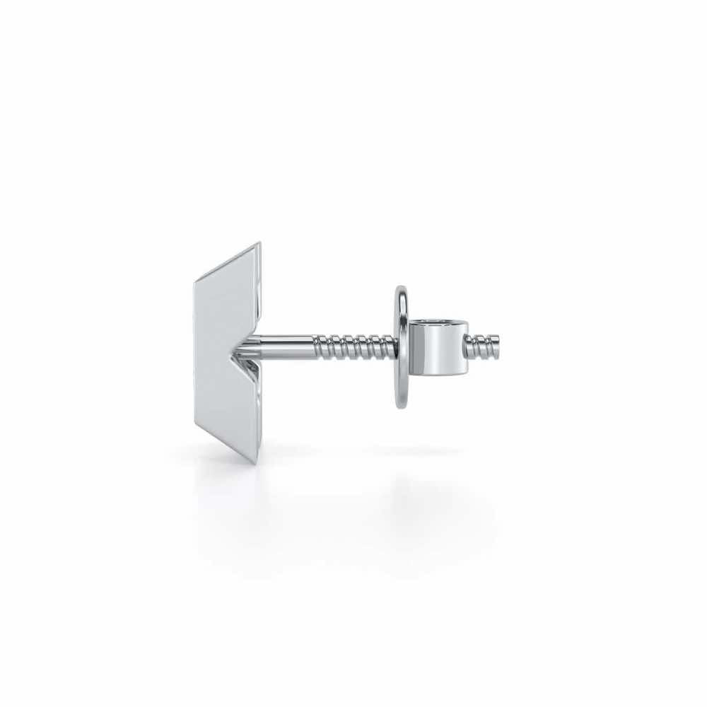Burly Silver Men Stud - White Gold - Image 4