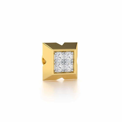 Burly Silver Men Stud - Yellow Gold - Image 2