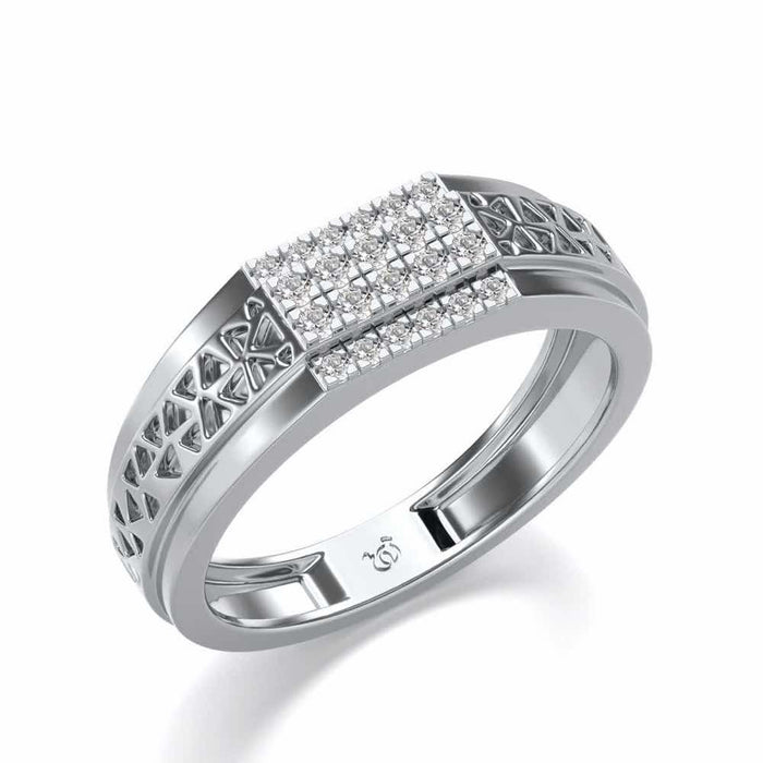 Bussiness Class Ring For Him - White Gold - Image 1