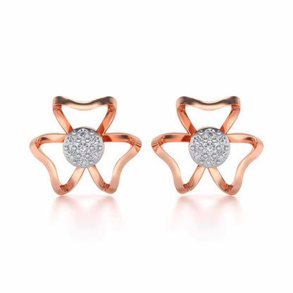 Butterfly Bloom Silver Earrings - Rose Gold - Image 1