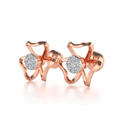 Butterfly Bloom Silver Earrings - Rose Gold - Image 3